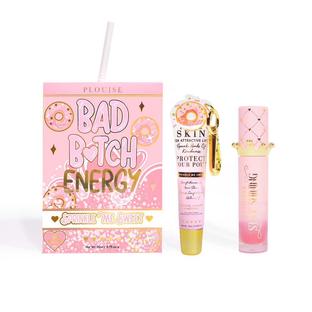 Bad Bitch Energy Lip Conditioner & Lip Oil Duo - Aardbei