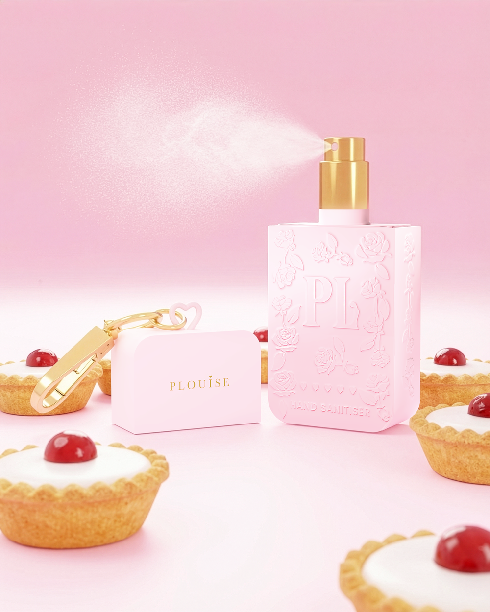 Roze P.Louise kersen bakewell handdesinfecterende spray