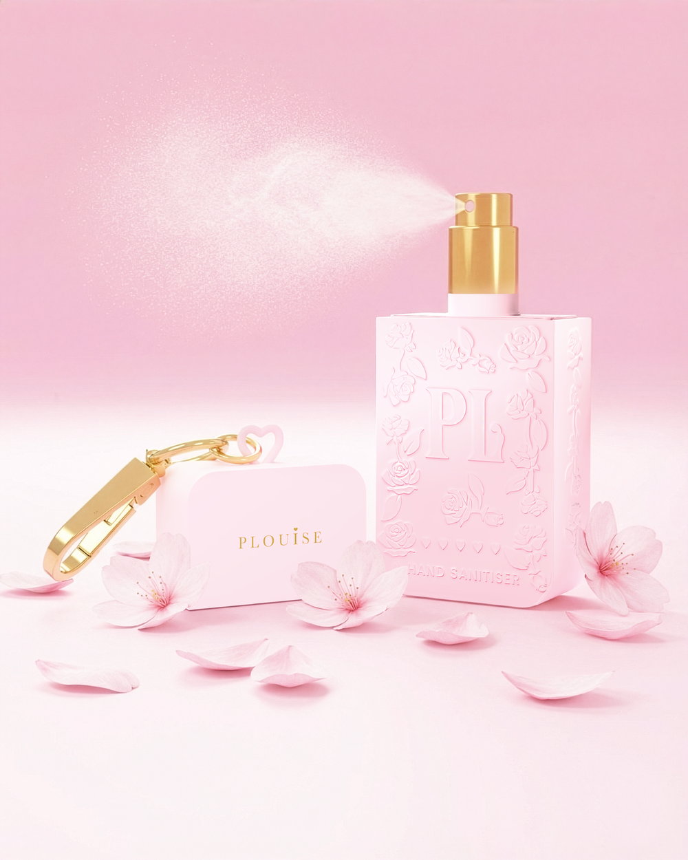 Roze P.Louise handdesinfectiespray in kersenbloesem