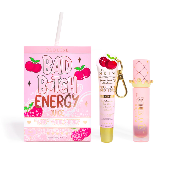 Bad Bitch Energy Lip Conditioner & Lip Oil Duo - Blauwe Framboos