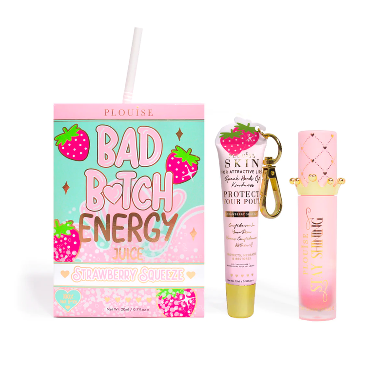 Bad Bitch Energy Lip Conditioner & Lip Oil Duo - Aardbei